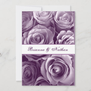 LAVENDER PURPLE Rose Bouquet Wedding Invitation