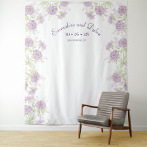 Lavender Purple Rose Wedding Photo Backdrop