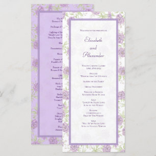 Lavender Purple Rose Wedding Programs