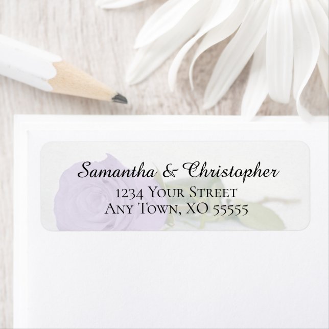 Lavender Purple Rose Wedding Return Address (Insitu)