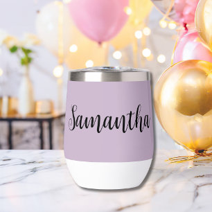 Lavender Purple Script Monogram Bridesmaid Gift