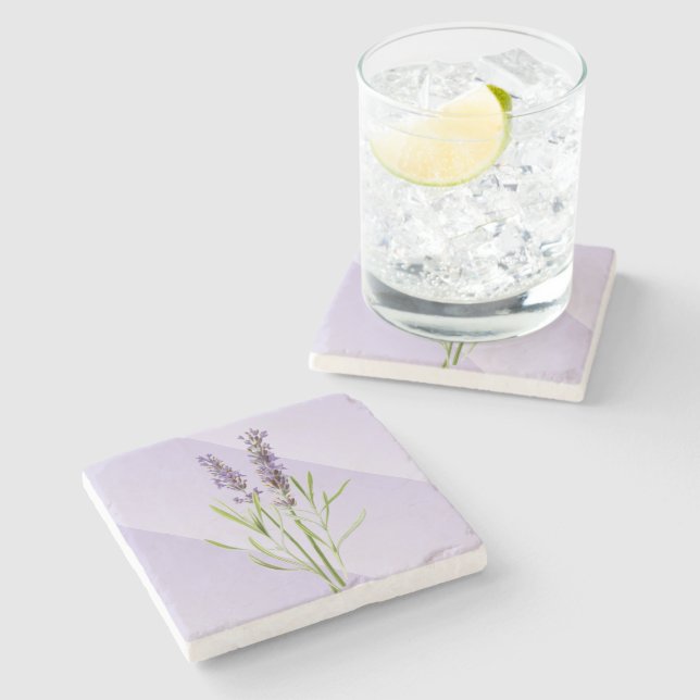 Lavender Purple Soft and Elegant Stone Coaster (Side)