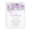 Lavender Purple Sparkle Floral Wedding Invite