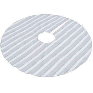 Lavender Purple Sparkle Glitter Stripes Christmas Brushed Polyester Tree Skirt