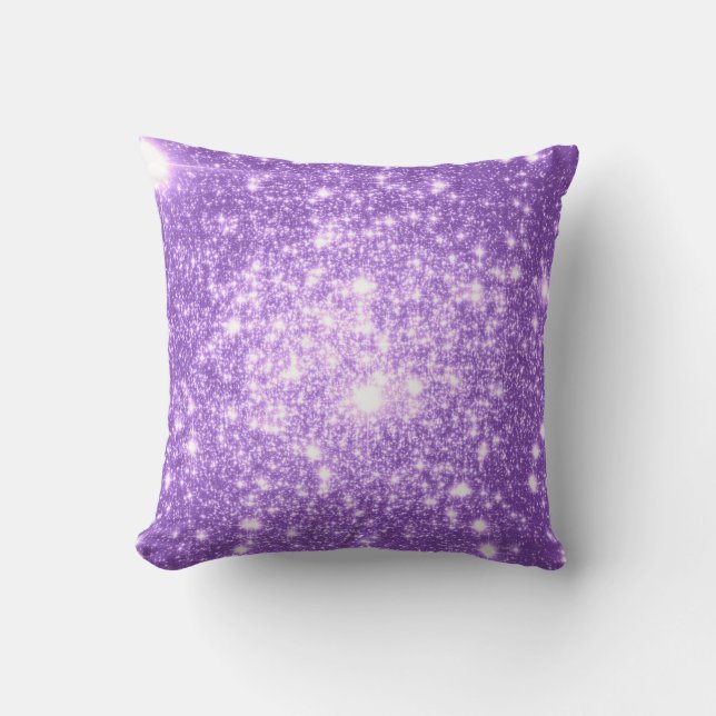 Lavender Purple Stars Pillow (Front)