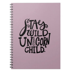 Lavender Purple Stay Wild Unicorn Notebook