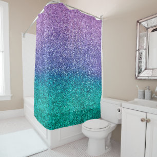 Lavender Purple & Teal Aqua Green Sparkly Glitter