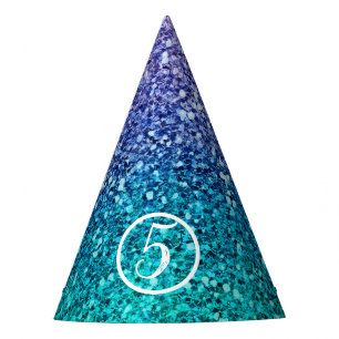 Lavender Purple & Teal Aqua Green Sparkly Party Party Hat
