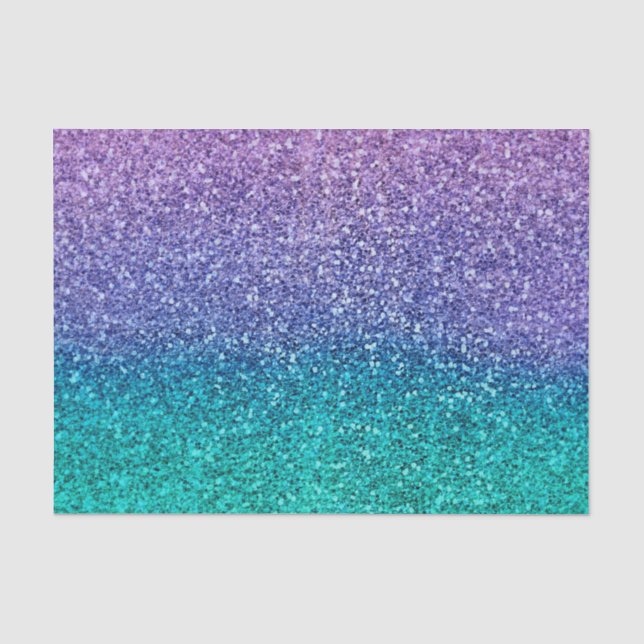 Lavender Purple & Teal Aqua Green Sparkly Party Tissue Paper (Front)