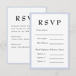 Lavender Purple Timeless Wedding RSVP Card