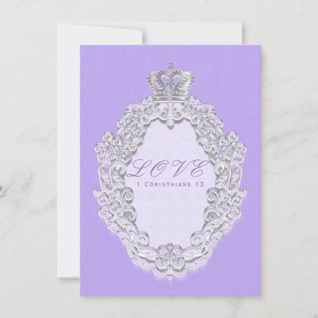 Lavender Purple Vintage Crown Fairy Tale Wedding (Front)
