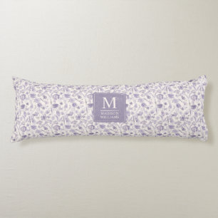 Lavender Purple Watercolor Floral Flowers Pattern Body Pillow
