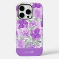 Lavender Purple Watercolor Floral Personalized