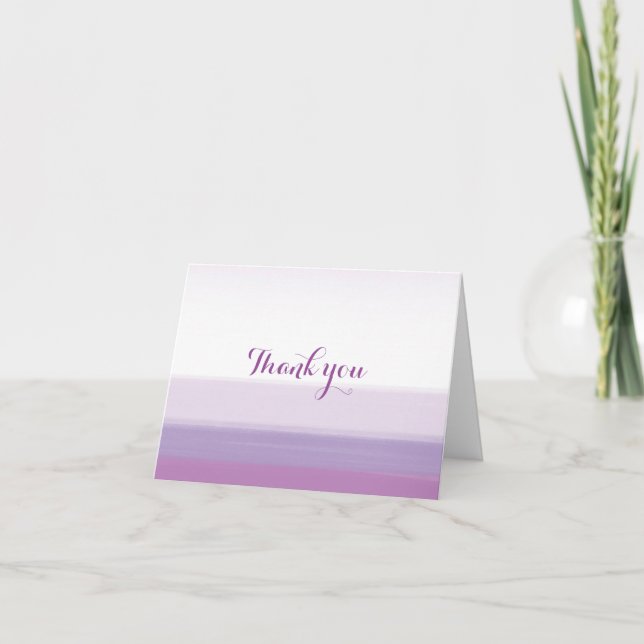 Lavender Purple Watercolor Modern Thank You Card (Front)