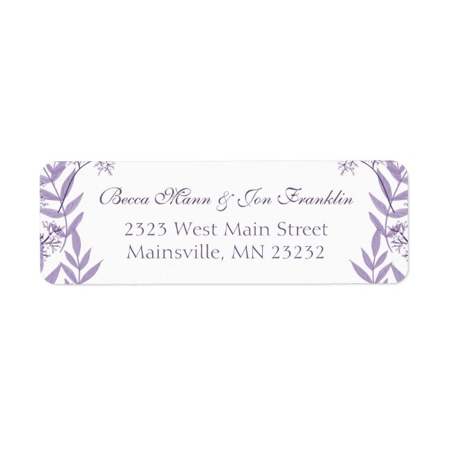 Lavender Purple Wedding Botanical (Front)