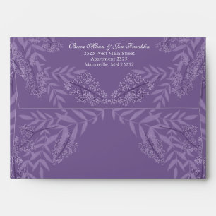 Lavender Purple Wedding Botanical Envelope