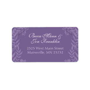 Lavender Purple Wedding Botanical Label