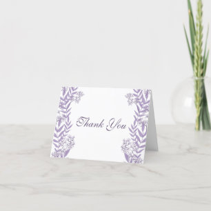 Lavender Purple Wedding Vintage Botanical Thank You Card