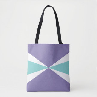 Lavender Purple White Aqua Teal Pop Starburst Tote Bag