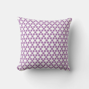 Lavender Purple White Geometric Hexagon Pattern Throw Pillow