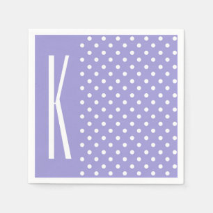 Lavender Purple & White Polka Dots Napkin