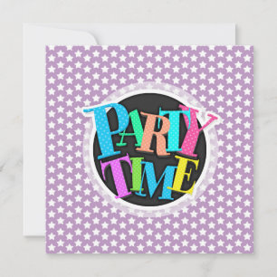 Lavender Purple & White Stars Invitation