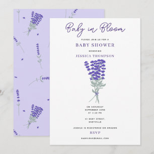 Lavender Purple Wildflower Baby in Bloom Shower Invitation