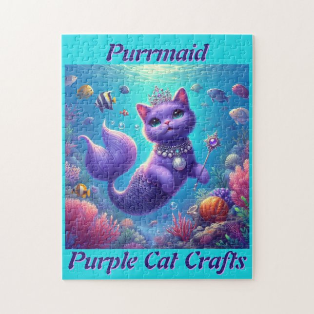 Lavender Purrmaid Jigsaw Puzzle (Vertical)