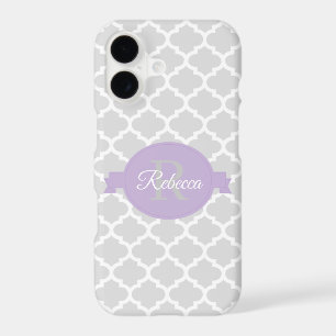 Lavender Quatrefoil Personalized