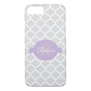 Lavender Quatrefoil Personalized Case-Mate iPhone Case