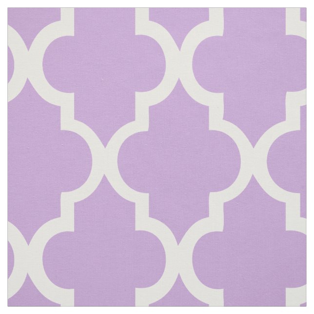 Lavender Quatrefoil Tiles Pattern Fabric (Swatch)
