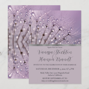 Lavender Raindrops Wedding Invitation
