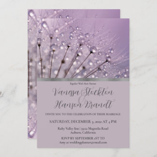 Lavender Raindrops Wedding Invitation