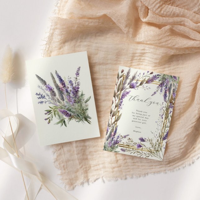 Lavender Regal Floral Bridal Shower Thank You Card (Creator Uploaded)