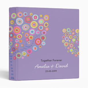 Lavender Retro Circle Tree Wedding Album Binder