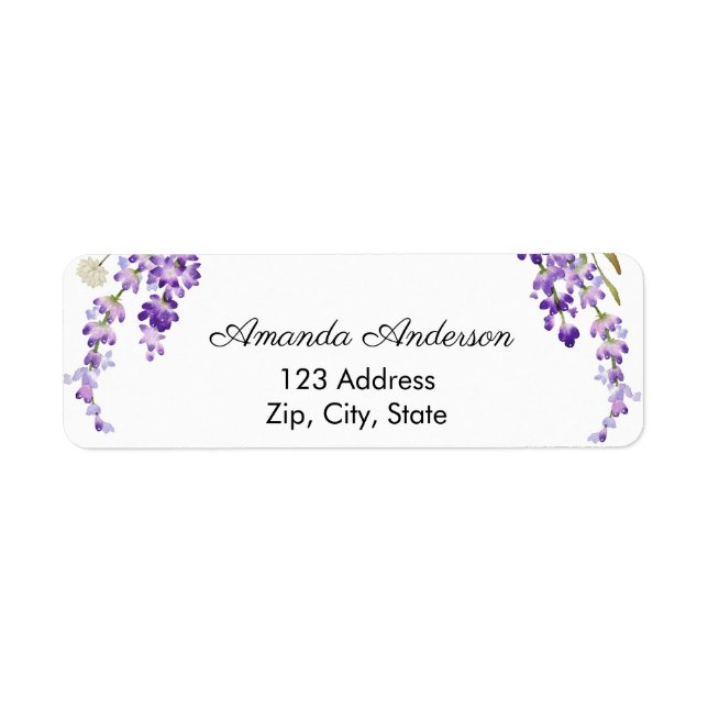 Lavender return address label (Devant)