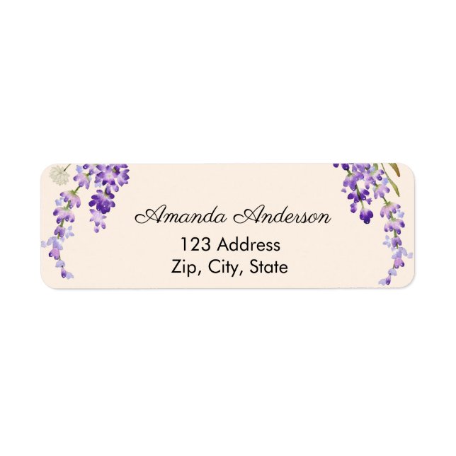 Lavender return cream address label (Devant)