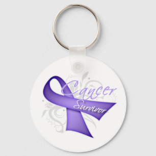 Lavender Ribbon - Cancer Survivor Keychain