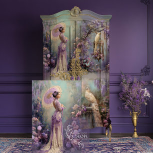Lavender Romance Vintage Fantasy Portrait Art  Tissue Paper