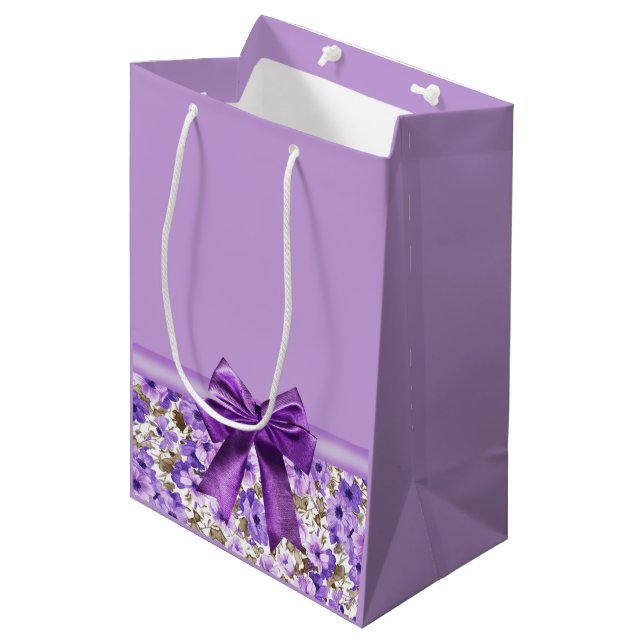 Lavender Romantic Medium Gift Bag (Front Angled)