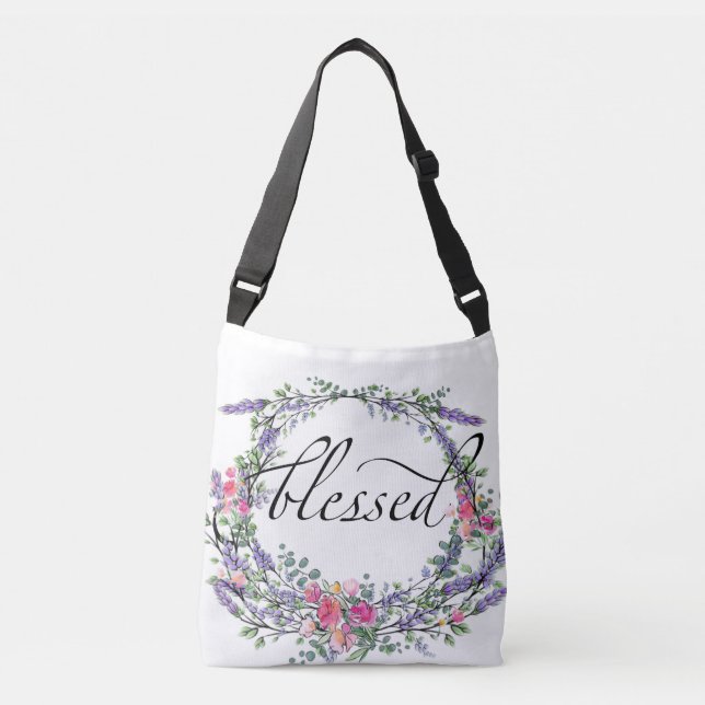Lavender Rose and Eucalyptus Blessed Crossbody Bag (Front)