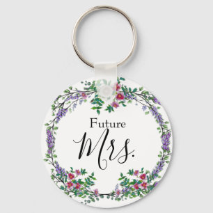 Lavender Rose and Eucalyptus Future Mrs. Keychain