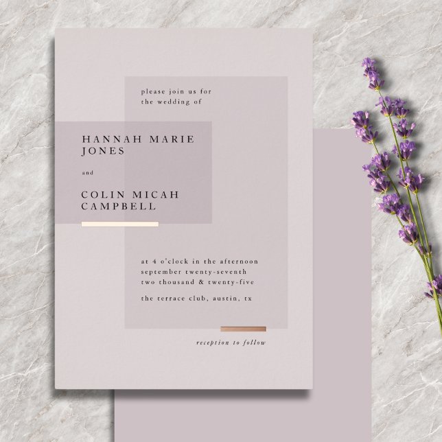 Lavender Rose Gold Neutral Minimalist Wedding (Creator Uploaded)
