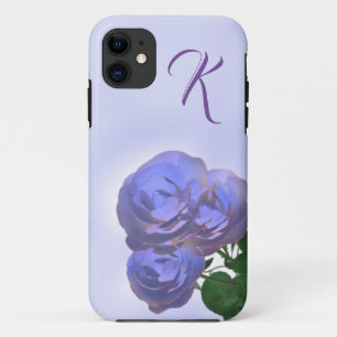 Lavender Rose Monogrammed iPhone 11 Case