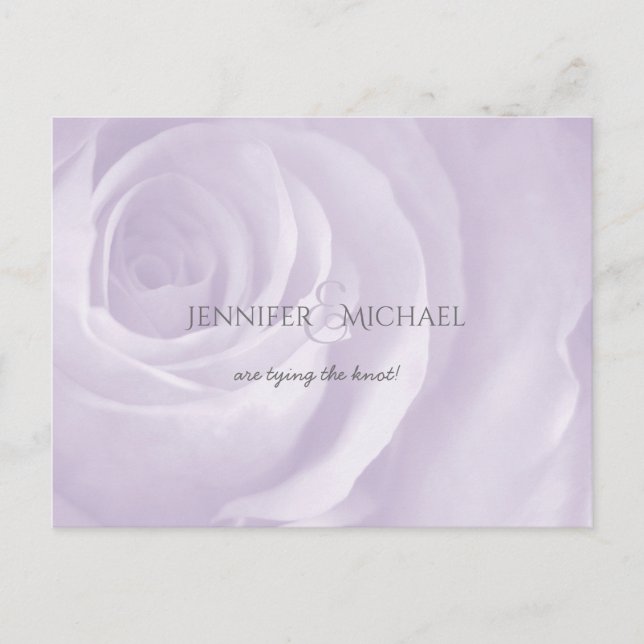 lavender rose simple elegant wedding save the date announcement postcard (Front)