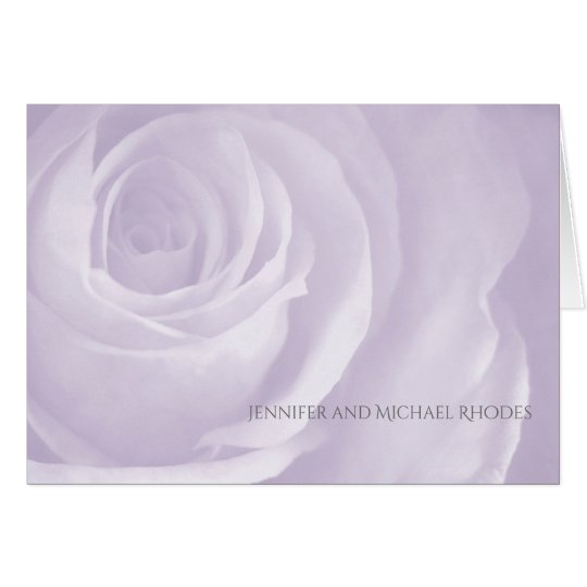 lavender rose simple elegant wedding thank you card