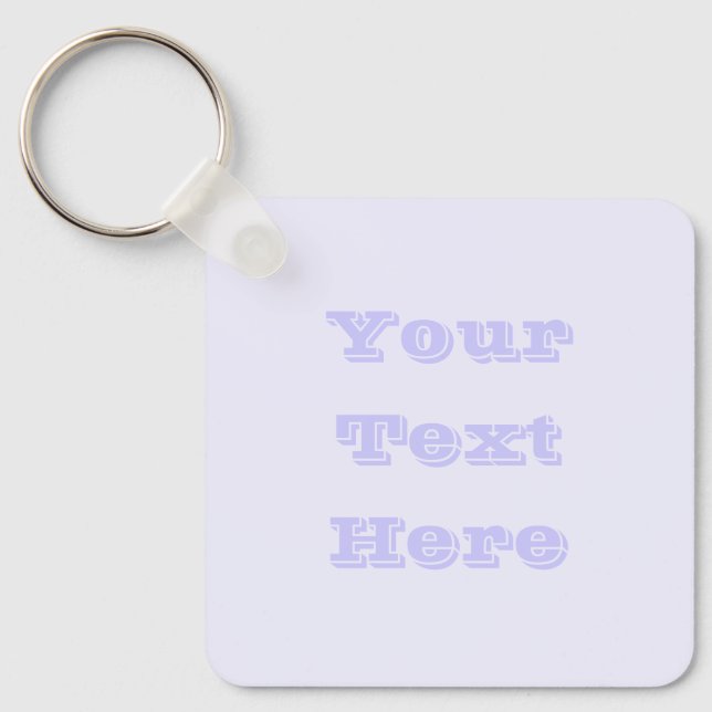 Lavender Rose Soft Pale White Pastel Solid Colour Keychain (Front)