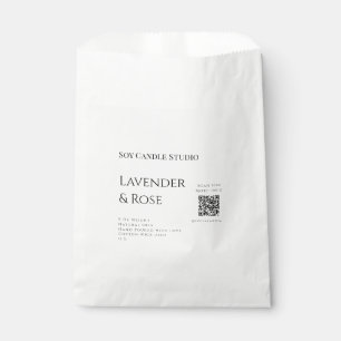 Lavender rose soy candle business add q r code tex favour bag