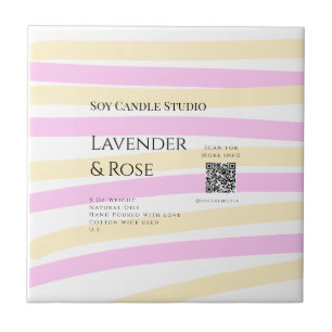 Lavender rose soy candle business add q r code tex tile