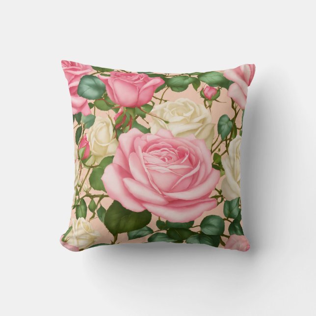 Lavender Rose Vine Luxe Pillow Collection (Front)